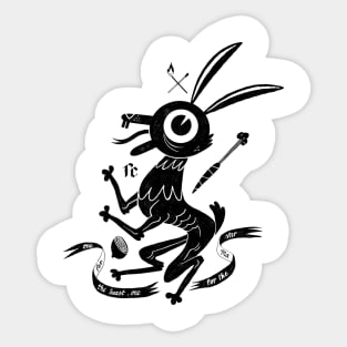 Garden Hare black print Sticker